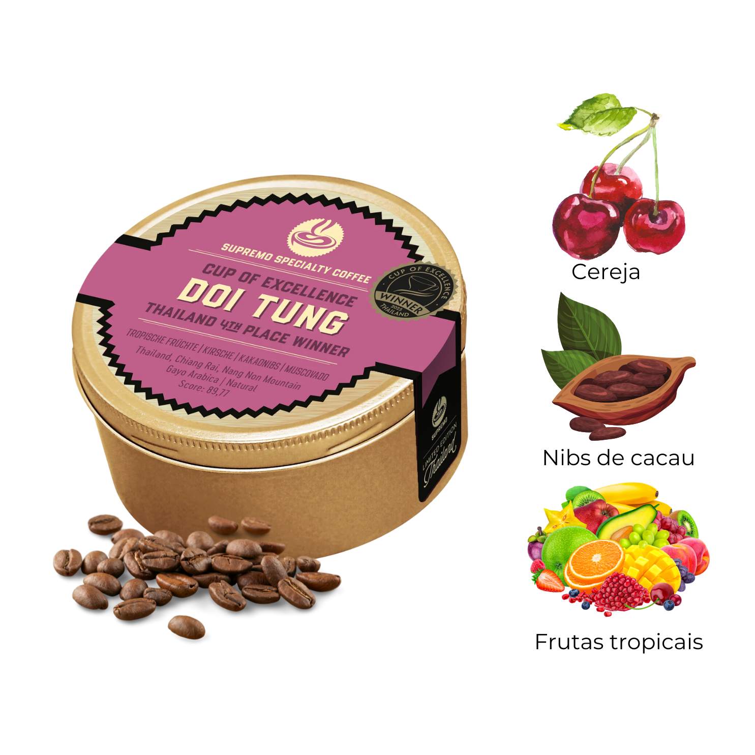 Supremo : Doi Tung COE (Tailândia) : 100g Grãos
