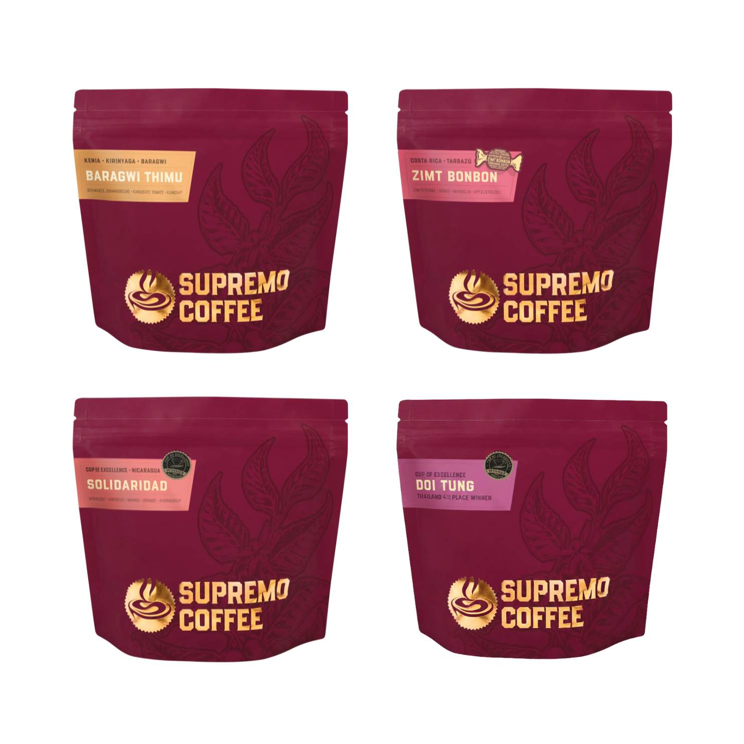 Supremo : Kit Experiência Sensorial Janeiro 2026 : 04 Pacotes de 60g : Grãos