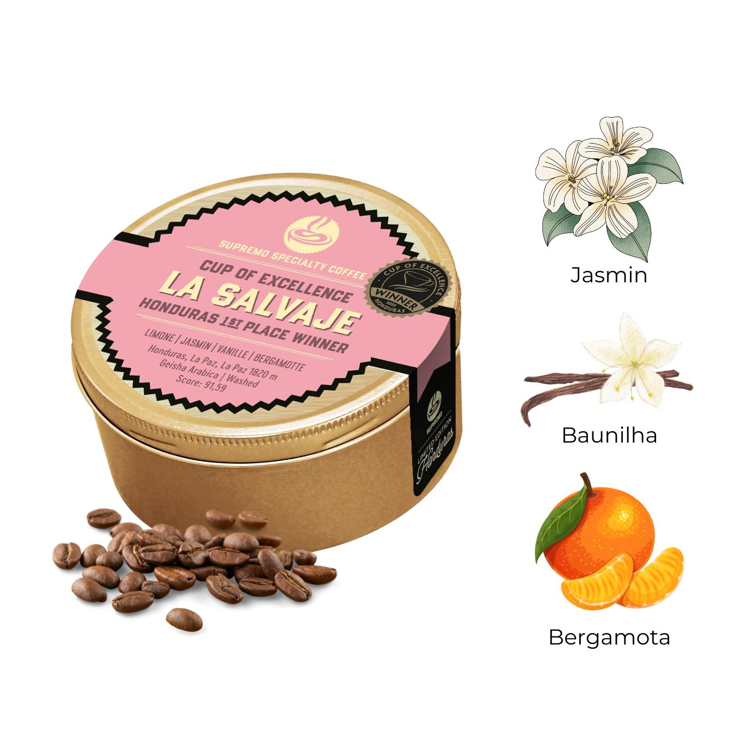 Supremo : La Salvage COE (Honduras) : 100g Grãos