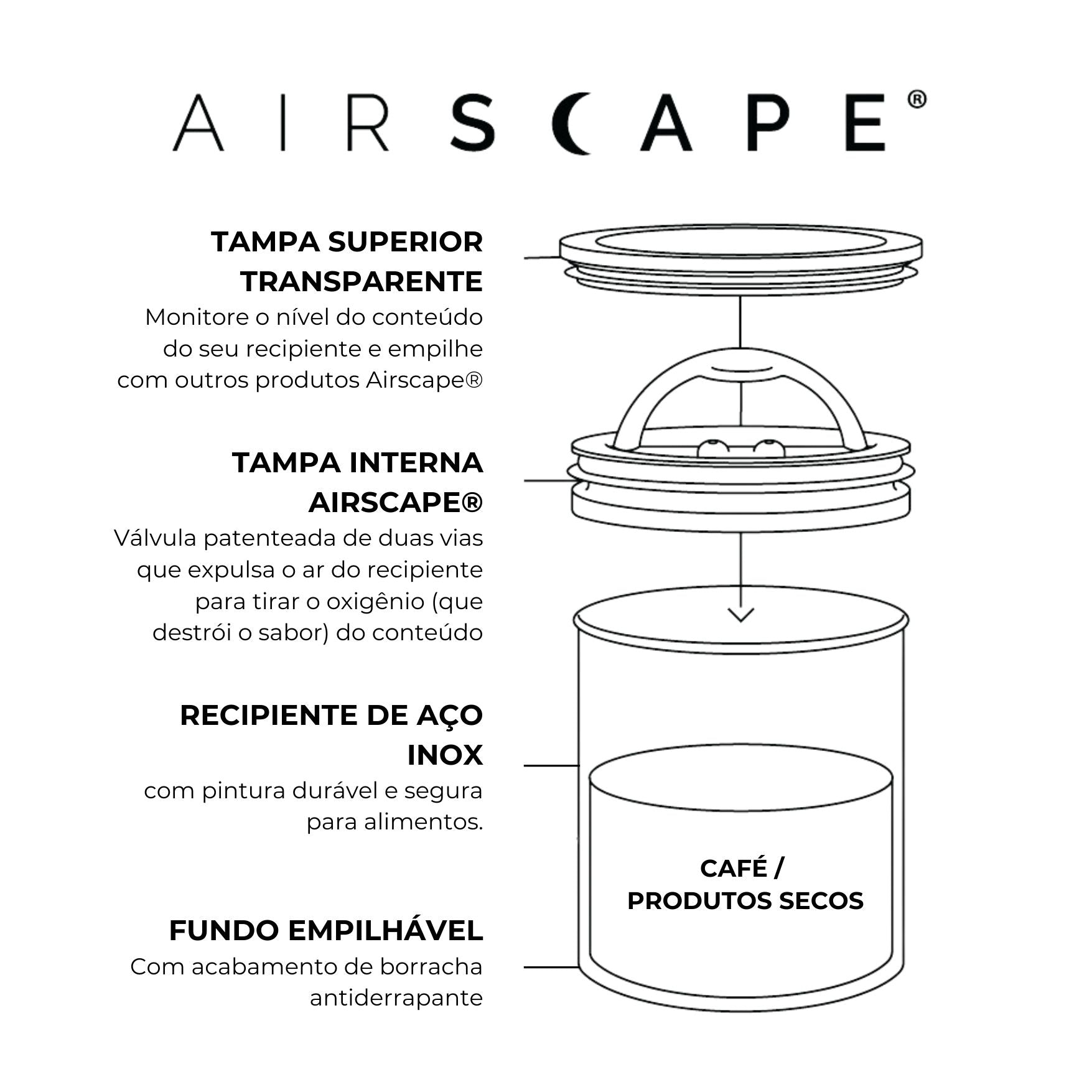 Airscape Classic : Pote de Metal 500g (Vermelho Fosco) - Planetary Design - Cafino