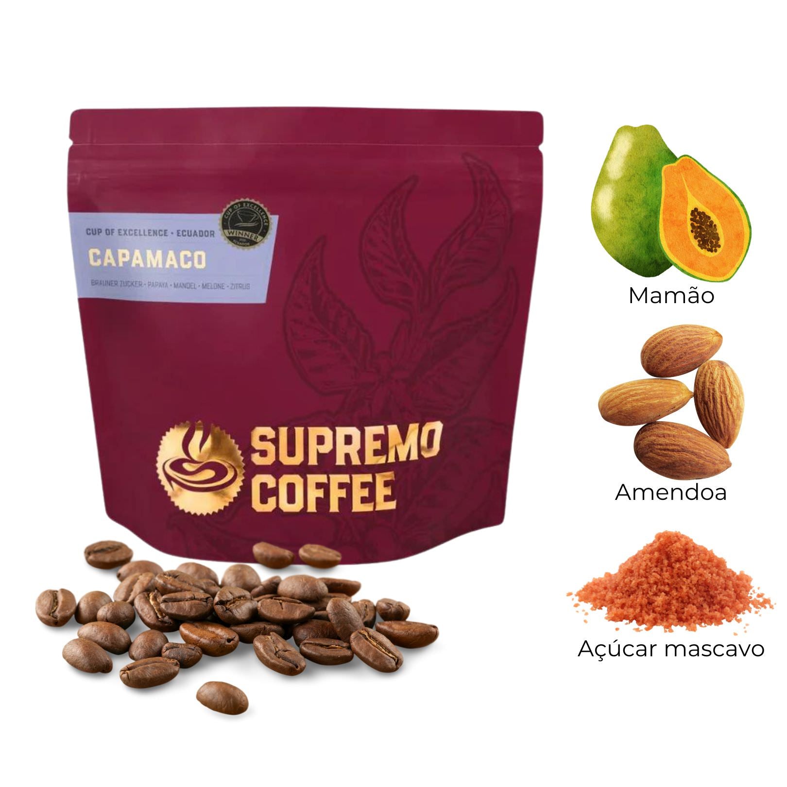 Supremo : Café Capamaco (Equador) : 200g Grãos - Supremo - Cafino