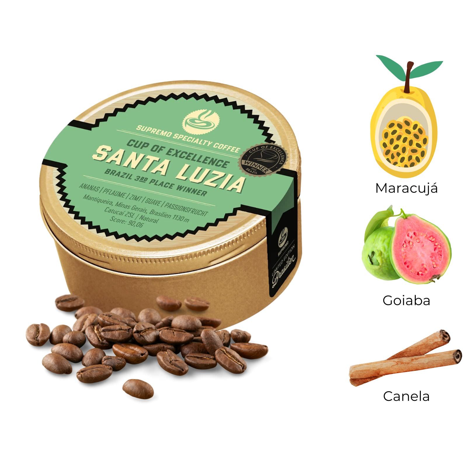 Supremo : Café Santa Luzia (Brasil) : 100g Grãos - Supremo - Cafino